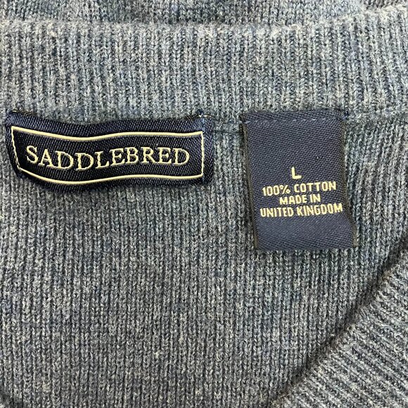 Saddlebred Mens Navy Blue V Neck Golf Sweater‎ Vest Size L - Picture 3 of 4